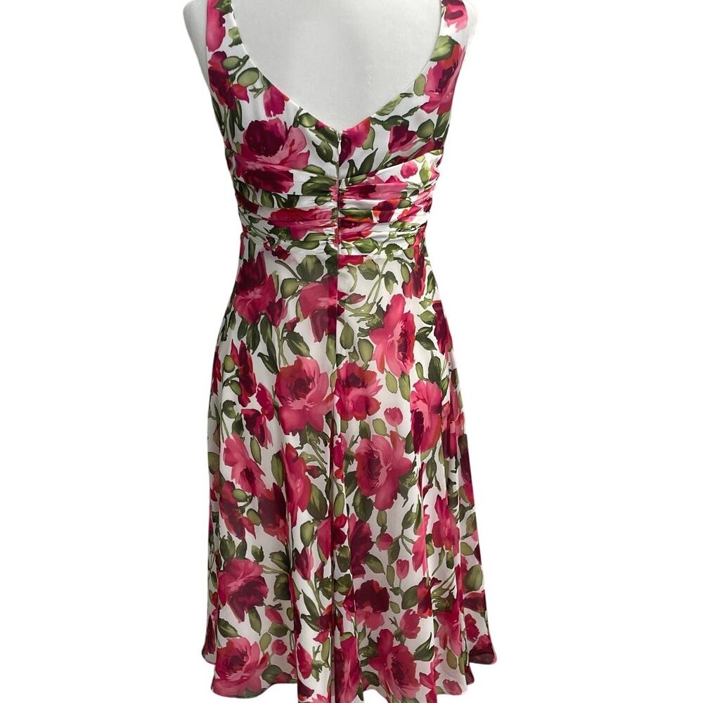 SL Fashions Floral Midi Dress Women’s Size 8 Sleeveless V-Neck Fit & Flare - Picture 2 of 11